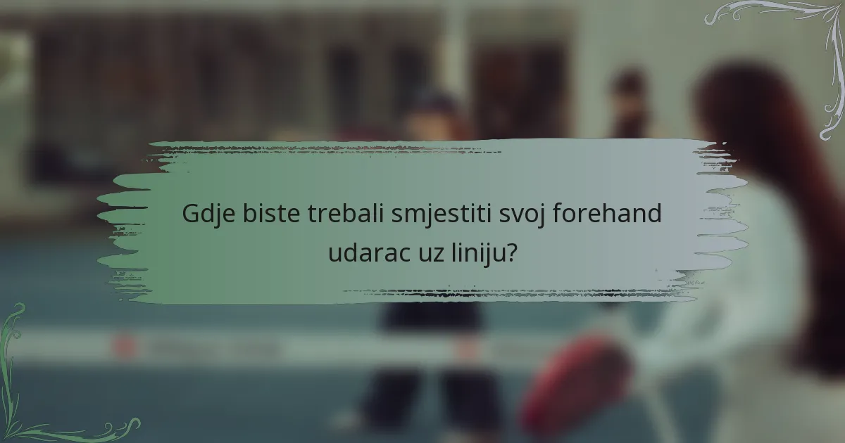Gdje biste trebali smjestiti svoj forehand udarac uz liniju?