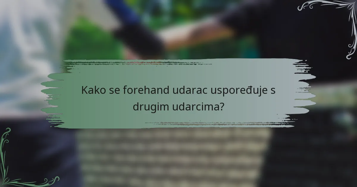 Kako se forehand udarac uspoređuje s drugim udarcima?