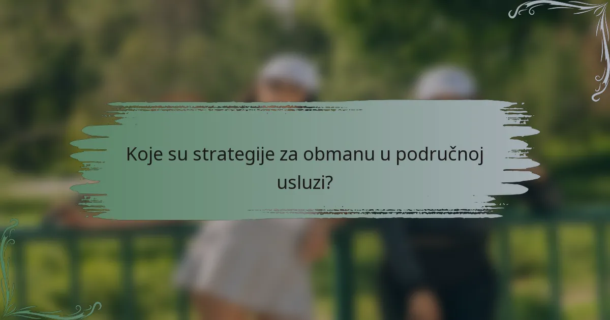 Koje su strategije za obmanu u područnoj usluzi?